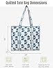 Third Eye Export Hand Block Printed Quilted Cotton Tote Bag for Women – Oversized 18x16 Work, Laptop, Travel Beach Essentials Handbag (Snow white Atlantic Gull Floral Print) #4