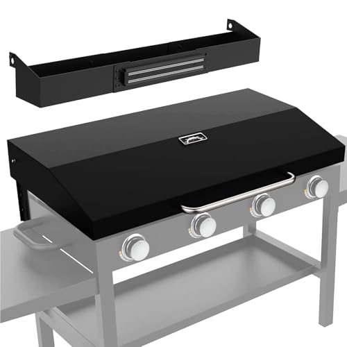 Image of Upgrade Hinged Lid and Griddle Front Accessory Shelf for Blackstone 36 inch, Hard Cover Flat Top Lid for Blackstone 36 inch 1554 1863 1825 1818 Grill Hood for Black Stone