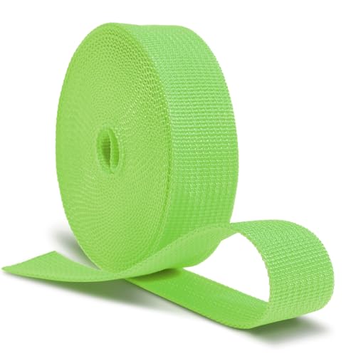 Image of CooBigo 12 Yards Webbing 1 inch & 1.5 inch & 2 inch Polypropylene Webbing Strap 1 Inch 1.5 Inch 2 Inch Wide Webbing Strapping for Bags /Lawn Chair /Pool Solar Cover DIY Crafting