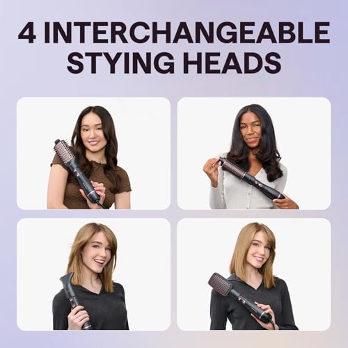 Image of Wavytalk Hair Dryer Brush Set, Air Sculpt 4-in-1 Hot Air Brush Set | Blowout Brush Styler for Salon Blowouts, Volumizing, and Straightening, Sleek Frizz-Free for Every Hair Type, Black