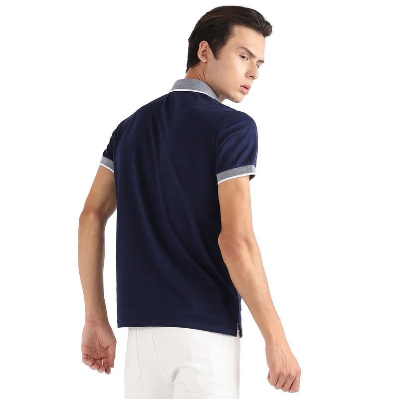 Image of CAHOOT Men's T-Shirt for Casual Wear | Spread Collar | Short Sleeve | Regular Fit |Half-Button Closure | Polycotton T-Shirt Crafted with Comfort Fit for Everyday Wear