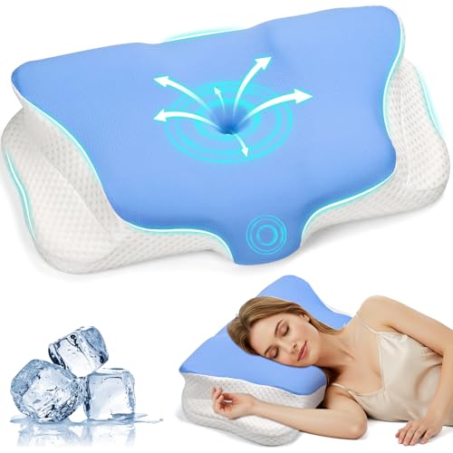 Ehomfory Oreiller Ergonomique Cervical Memoire Forme, Oreiller Ergonomique à Mémoire