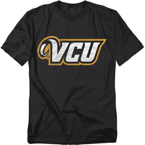 Virginia Commonwealth University Official Primary Logo Unisex Adult T-Shirt Black Large