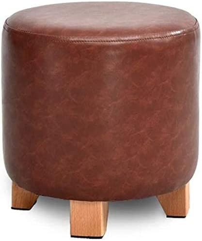 DECAKE Taburete para pies Reposapiés otomano Zapatos de Madera Maciza Taburete Reposapiés tapizado Reposapiés Taburete de tocador de Cuero/Taburete de Maquillaje Silla de Comedor Asiento