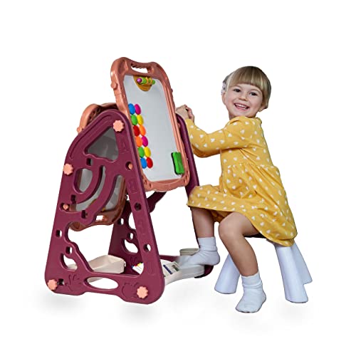 Art Easel For Kids - Magnetic Easel For Toddlers - Chalkboard Drawing Kids Art Easel - Toddler Easel For Boys & Girls Painting Drawing-Adjustable Standing Art Easel For Toddlers #TOP5