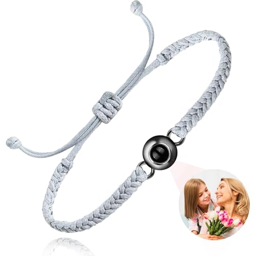 Easycosy Pulseras Personalizadas con foto, Pulseras con Proyección de Imagen para Hombre Y Mujer, Regalo Personalizable para Pareja, Amigo, Regalo de San Valentín, Cumpleaños, Todos los Días