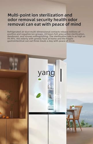 Image of Large Capacity Four-Door Refrigerator with Sterilization & Deodorization - Spacious Interior, Fresh Food Preservation
