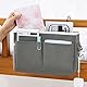 Ksvaye 2 Stück Bett Organizer zum Einhängen Betttasche mit Drahtrahmen Bettaufhänger Hängetasche Hochbett Aufbewahrungstasche Bedside Storage Bag für Magazin Handy Kopfhörer (29 x 19 x 11 cm, Grau)