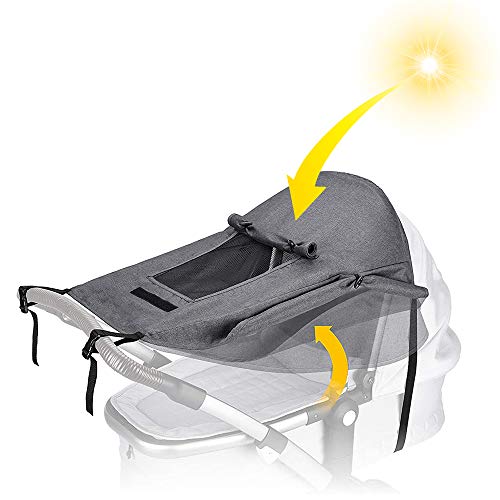 Vvciic Universal Baby Sunshade for Pram, Baby Stroller Sun-Cover, Stroller Awning UV UPF50+ Protector Sunscreen Pushchairs Sun-Canopy Universal Pushchair Shade, Waterproof