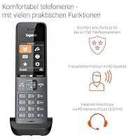 Gigaset Comfort 520HX Duo - 2 DECT-Mobilteile mit Ladeschale - Fritzbox-kompatiel, Schnurloses Telefon für Router & DECT-Basis, titan-schwarz [Kompatibel in DE, IT, FR, NL, BE, CHE, AUT] [Ohne Basis] – Ansicht 4