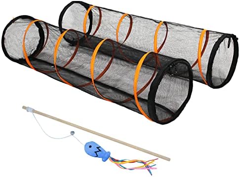 ITENT Cat Play Tunnel-2 Packs for Indoor and Outdoor, Cat Play House, Cat Enclosures Easy to Connect with Two Zipper Doors,Product Size 67'' x 18'',2pcs /Set