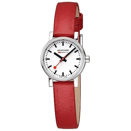 Mondaine Damen Armbanduhr evo2 mit Armband aus veganem Traubenleder, Wasserdichtigkeit: 5 Bar, Gehäusedurchmesser: 26 mm, MSE.26110.LCV