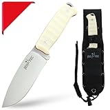 JEO-TEC Nº3 Survival Bushcraft Messer Outdoor Camping Gürtelmesser Jagdmesser Überlebensmesser, Stahl MOVA, Scheide