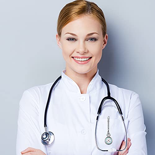 Avaner Clip on Hanging Lapel Watch, Nurse Fob Watch, Analog Quartz Pocket Watch with Pulsometer Scale and Luminous Hand - Image 3