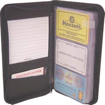 MARSHAL 72 Count Credit Card/Business Card Holder with Zip Around Closure