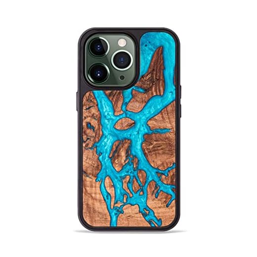 Carved - Designed for iPhone 13 PRO | Burl Wood & Resin Traveler Case | MagSafe Compatible Magnet | One-of-A-Kind Inlay | Made in USA | Map of Amazon River