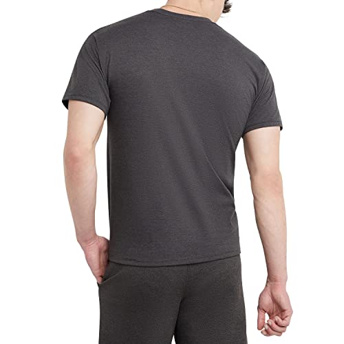Champion Mens Classic T-Shirt, Script Logo T Shirt, Granite Heather-Y07718, Small Us #TOP1