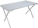 ALPS Mountaineering Folding Camping Table with Smooth Easy-to-Clean Roll Top and Sturdy and Lightweight Aluminum X Frame, Shoulder Carry Bag, Regular, Silver