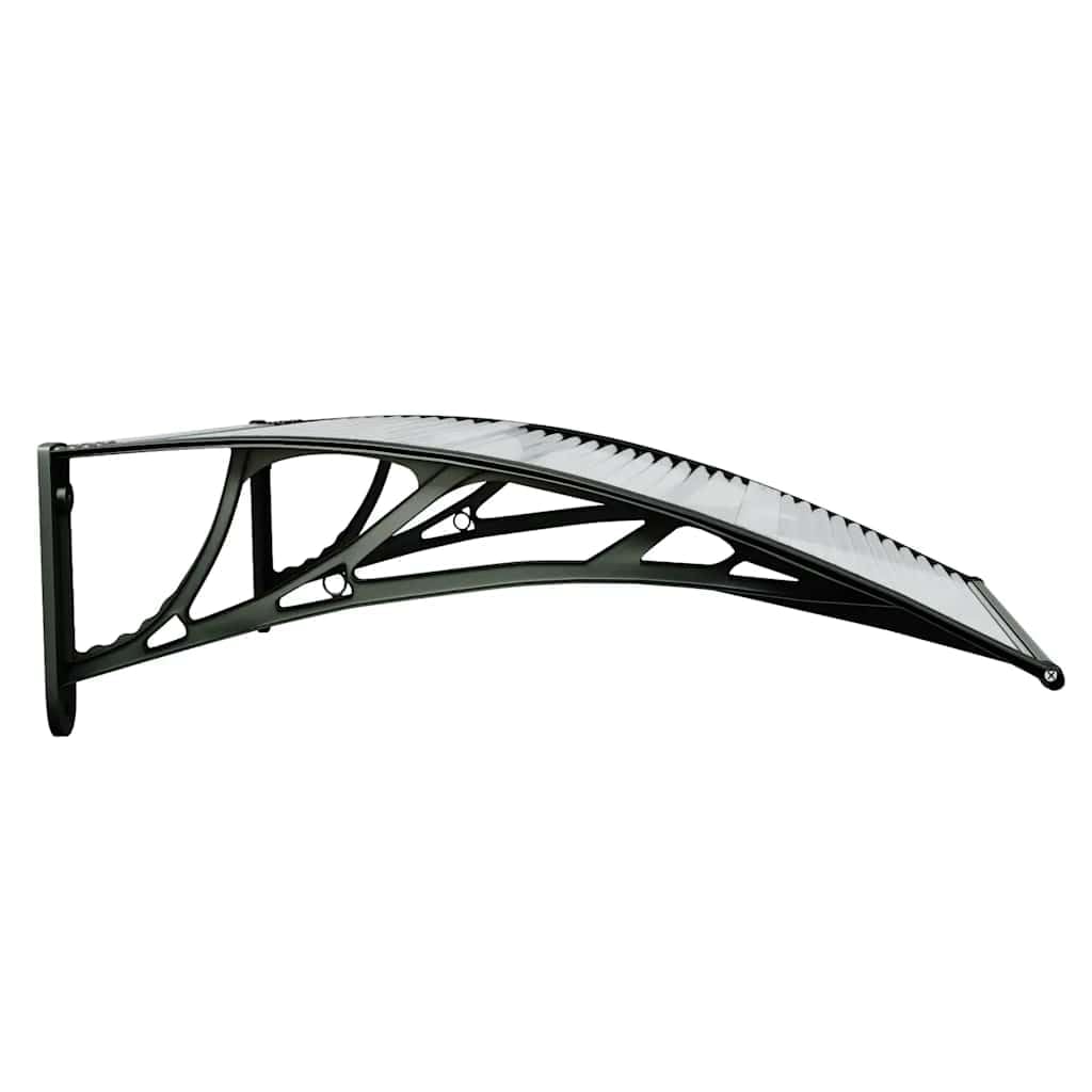 Marquesina para puerta, 80 x 75 cm, policarbonato, negro, transparente