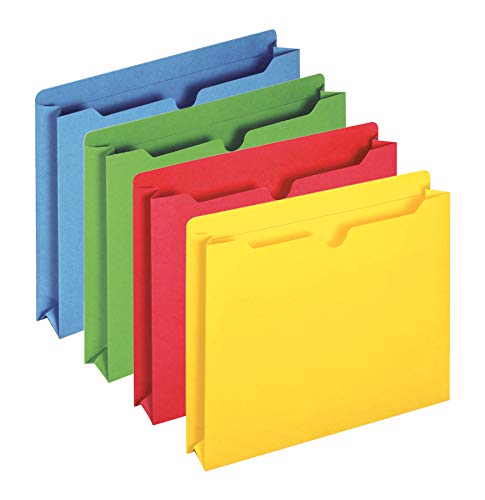 BAZIC File Jackets, Letter Size, Assorted Colors, 50 Pack