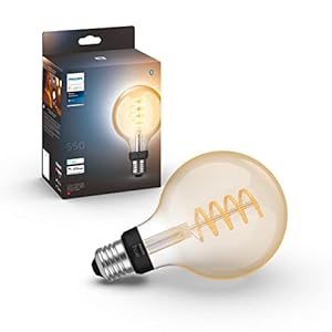 Philips Hue White Ambiance E27 Einzelpack Globe G93 Filament 550lm, dimmbar, alle Weißschattierungen, steuerbar via App…
