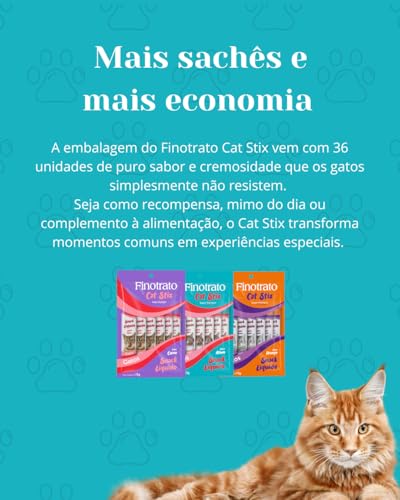 Cat Stix Finotrato Caixa com 36 tubos de 15g Carne