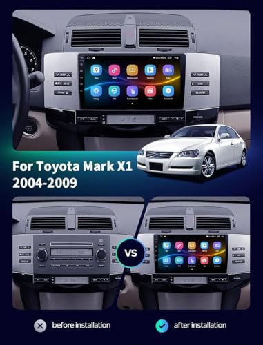 Pantalla Carplay coche inalámbrica Toyota Mark X 1 Reiz X120 2004-2009 1G+32G Bluetooth 2