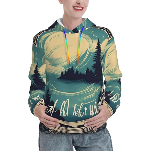 OXKGHHO Not All Who Wander Are Lost Print Stylish Women'S Hoodie,Fashionable Hoodies With Kangaroo Pocket,For All Seasons Black