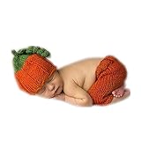 Newborn Baby Photo Props Outfits Pumpkin Hat Pants for Boys Girls Photography Shoot Orange