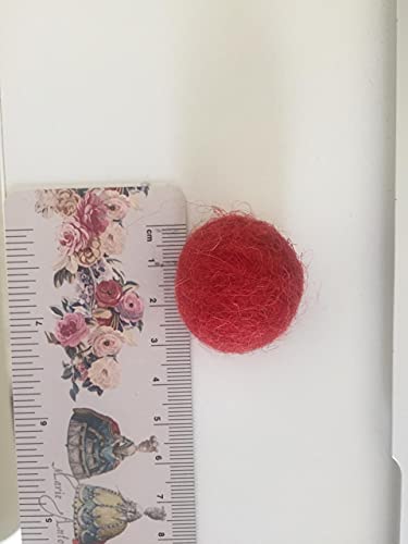 Image of OON Pompom Balls Round Fluffy Soft Red Color 100% Wool Felt 2.5 cm Thick Pack of 100 Pieces for Art & Craft,Project Activity Hobby Supplies and DIY Creative Crafts Decorations (Red, 100)