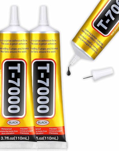 2pcs T-7000 Black Adhesive Glue, All-Purpose Glue 110ml, High-Performance Waterproof Adhesive for Precision Repairs, Super Strong Instant Glue Gel Perfect for Phone, Electronics, Jewelry, and Crafts