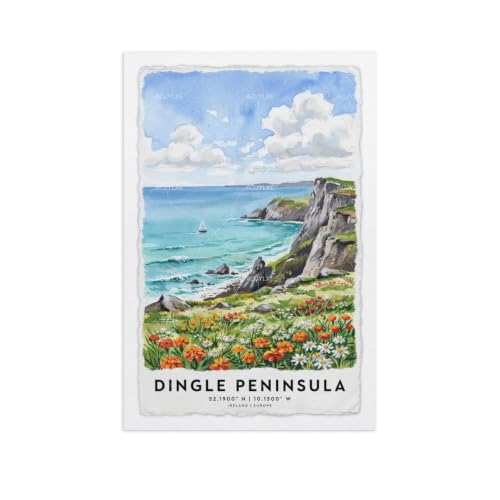 Paysage aquarelle Dingle Peninsula grand format mural 60x90