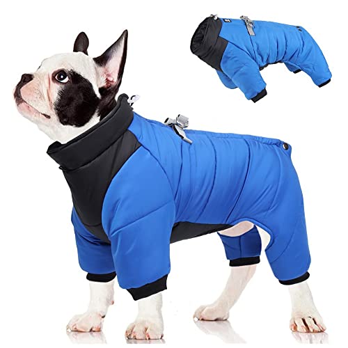 pawstrip Wasserdichter Hundemantel mit Beinen, Winter, warme Welpen-Pufferjacke, kaltes Wetter, Hundekleidung, winddicht, mittelgroße und kleine Hunde, Outfits mit D-Ring Cover