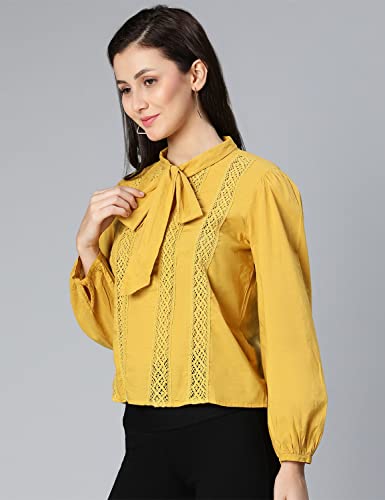 Image of oxolloxo Alpha White Laced up & tie-Knotted Women Cotton top