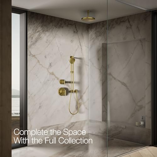 Kohler 76465-Y-2MB Awaken® 10" single-function rainhead, 2.5 gpm, Vibrant Brushed Moderne Brass thumbnail 7