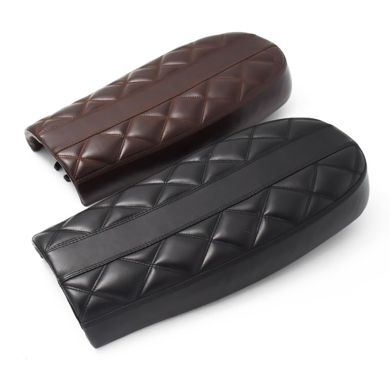 Selle moto vintage universelle losange noir marron pour CG125 custom