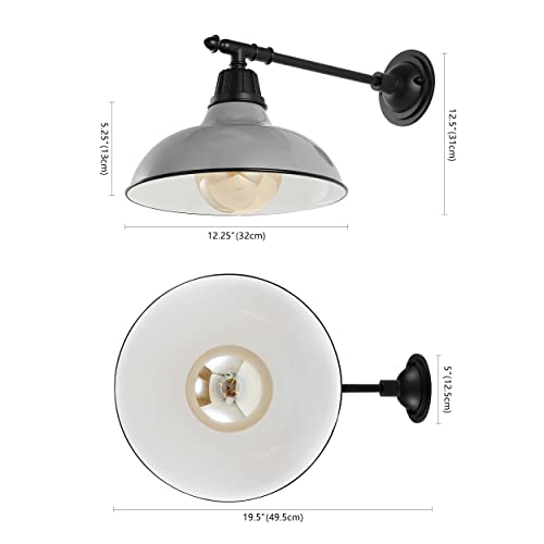 Image of JONATHAN Y Wallace 1-Light Outdoor 12.25 inch Wall Sconce, Gray /Black