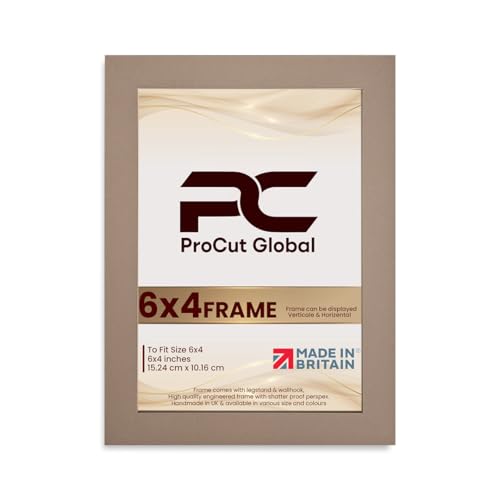 Procut Global Picture Frames 6x4 Rose Gold - Modern 6x4 Photo Frames With Safe Perspex Front & Wall Hanging Hooks - Premium Synthetic Wood-Handmade Frames
