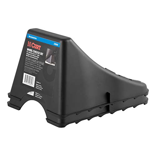 Curt 22800 Black Plastic Wheel Chocks, Vehicle, Trailer, Truck, Rv, 2-Pack #TOP5