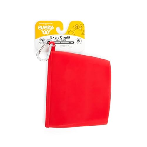 EveryYay Extra-Credit Red Silicone Treat Pouch for Dogs