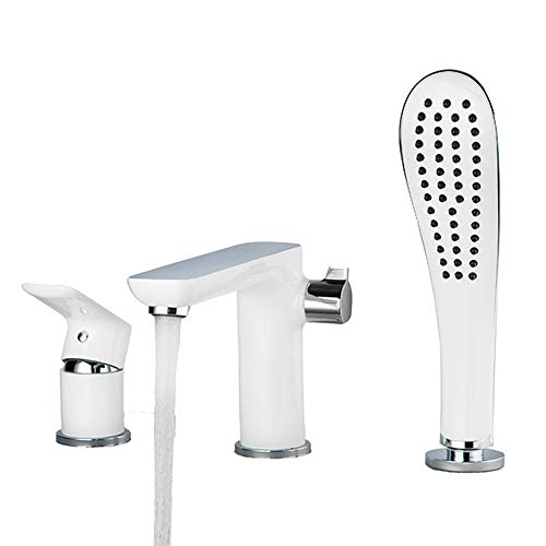 Mitigeur de baignoire-douche 3 trous avec robinet de remplissage eau chaude et froide sur plage