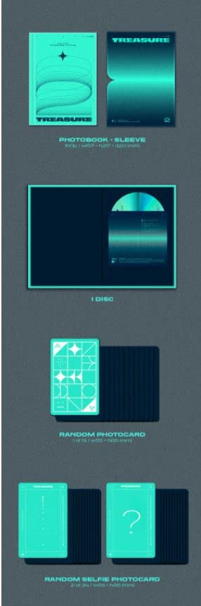 Miniatura 8 de TREASURE The Second Step  Chapter One 1st Mini Album PhotoBook Version A-Blue Cover 150p PhotoBook+2p Selfie PhotoCard+1p PostCard+1p