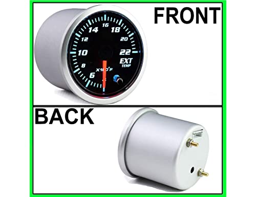 Afa Motors 2'' 52mm Exhaust Gas Temp Gauge Universal 7 Color LED Temperature EGT Gauge Meter with Sensor 12V