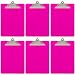 Trade Quest Plastic Clipboard Opaque Color Letter Size Standard Clip (Pack of 6) (Pink)