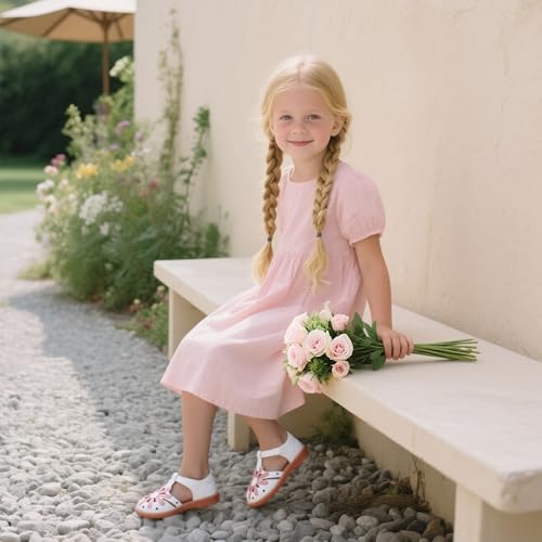 Little Girl's Closed Toe Summer Princess Flat Flower Sandals Toddler Sandals2