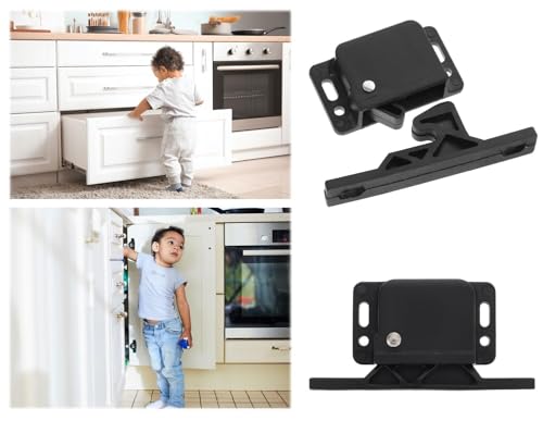 8 Stück Schranktür verriegelung wohnmobil,schranktür verriegelung wohnwagen,Wohnmobil-Schubladenriegel und -verschlüsse,Geeignet für Schränke, Schubladen, Wohnwagentüren und mehr (Schwarz)