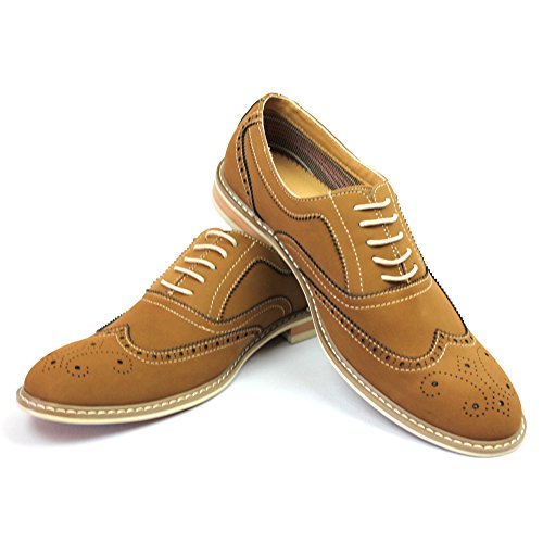 Ferro Aldo Brown Men's Dress Shoes Brogue Perforation Details Modern M1390012