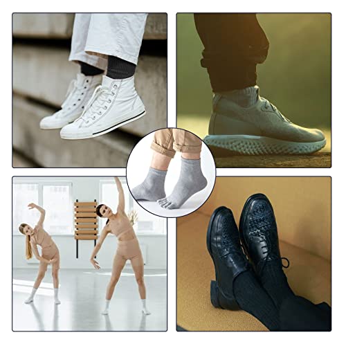 Image of TSHAOUN 5 Pairs Toe Socks Running Five Finger socks,Men's Toe Socks Cotton Running Five Finger Mini Crew Socks,running socks,Sports Toe Socks,Breathable Five Finger Socks,UK 6-10 /Eur 39-45