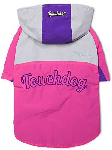 Touchdog 'Mount Pinnacle' Waterproof And Windproof Fashion Designer Insulated Pet Dog Coat Ski Jacket Hooded Raincoat, Medium, Pink #TOP2