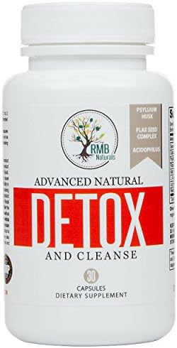 Natural Colon Cleanse & Detox, 15 Day - Energy Boost - Rapid Weight Loss Advanced Formula. 30 Capsules. RMB Naturals